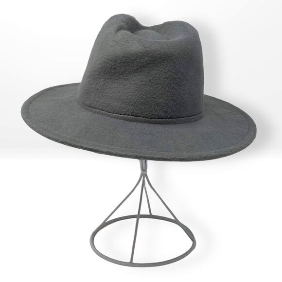 SONJA BY SONJA MORGAN Grey Fuzzy Fedora Hat main image 4